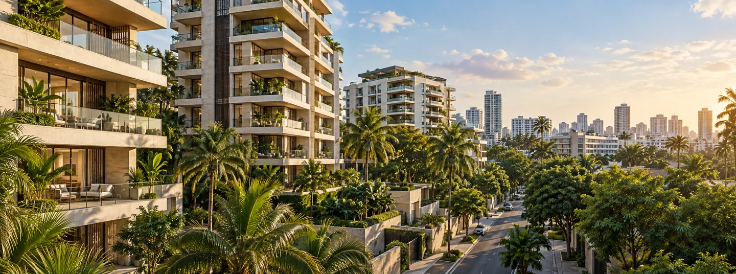 Ilustración de torres residenciales para la guía de propiedades en venta en Serrallés, Santo Domingo